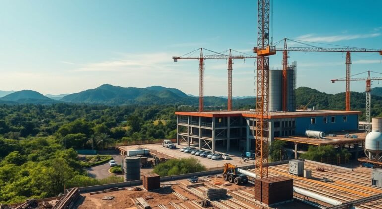 Equipando o canteiro da nova fábrica da BYD em MG