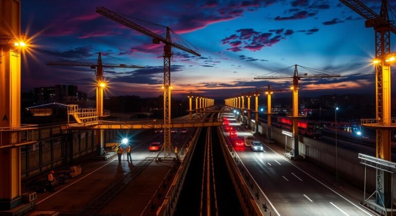Iluminação reforçada para obras do Anel Rodoviário de BH